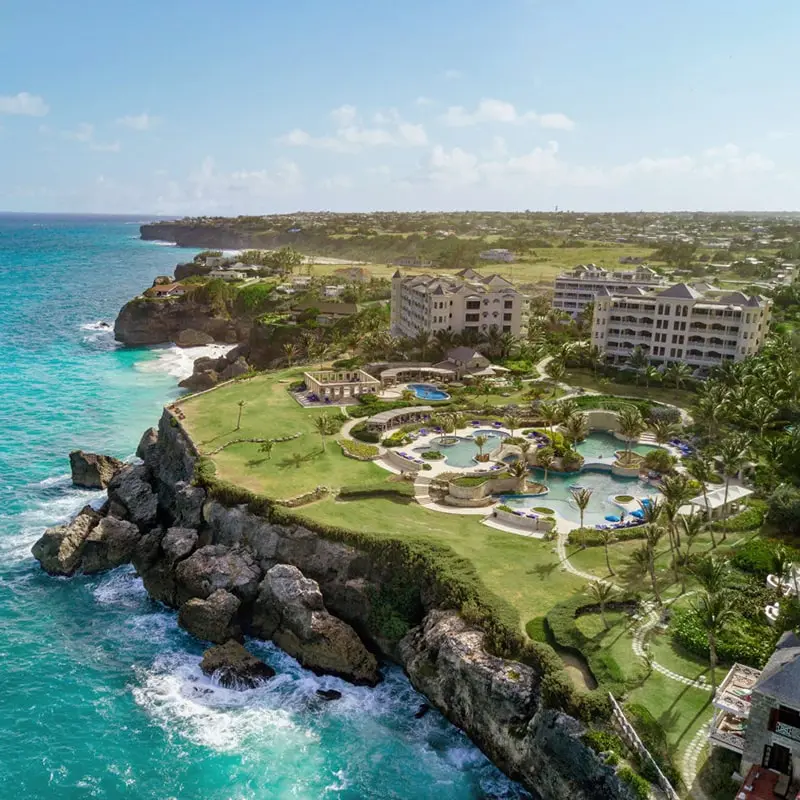 Aerial view of the Crane Hotel in Barbados