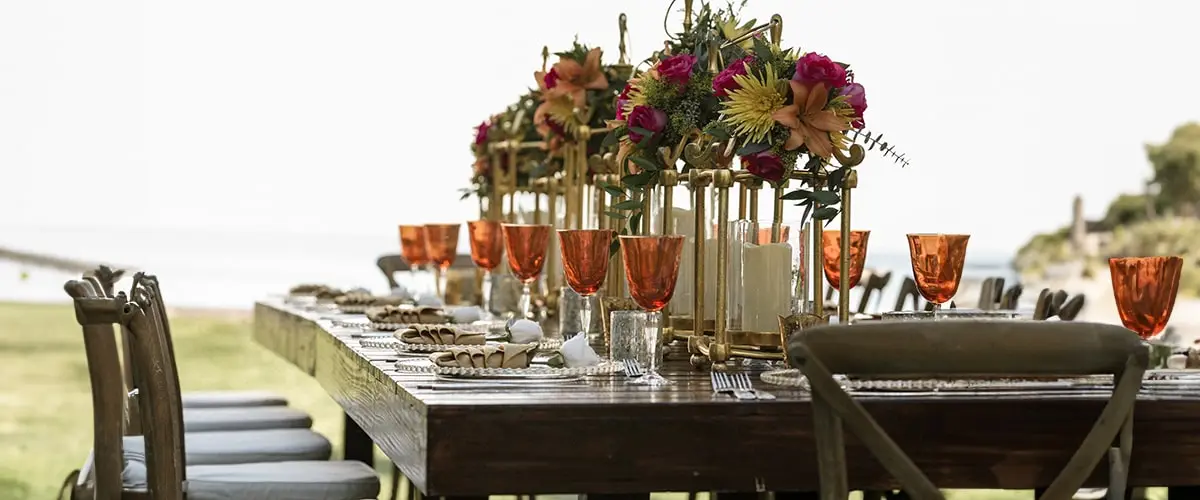 A beautifully set table shows your destination wedding planners attention to detail.