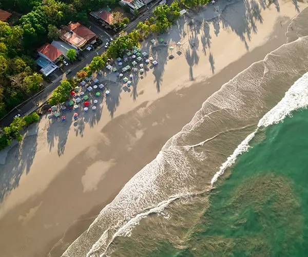A stretch of white sand beach in Puntarenas province, Costa Rica